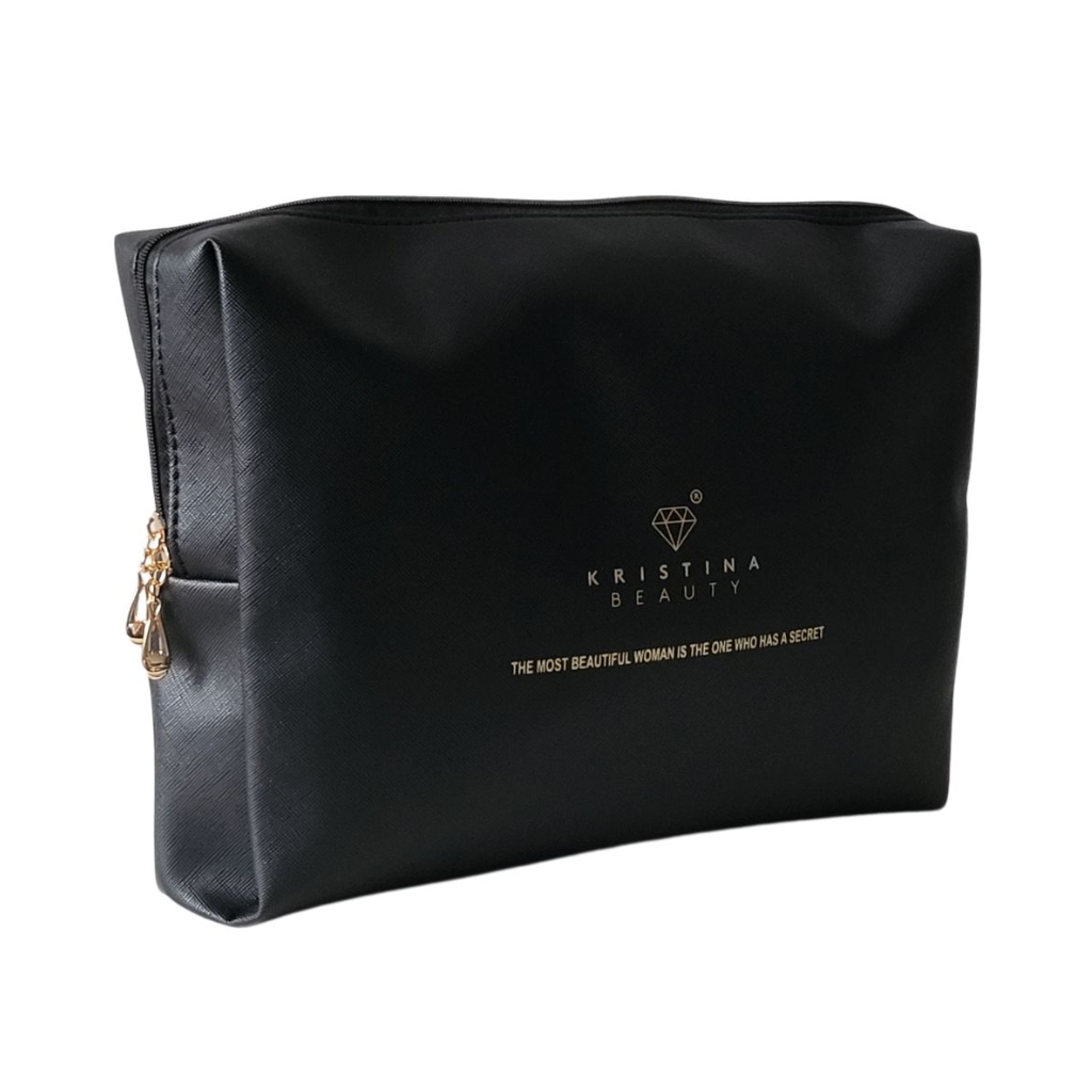 Kristina Beauty didelė kosmetinė su logotipu, 29x21x12cm, juodos spalvos Kristina Beauty didelė kosmetinė su logotipu, 29x21x12cm, juodos spalvos