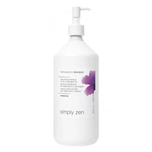 Simply Zen plaukų struktūrą atkuriantis šampūnas RESTRUCTURE IN SHAMPOO, 1L-min Simply Zen plaukų struktūrą atkuriantis šampūnas RESTRUCTURE IN SHAMPOO be dozatoriaus, 1000ml