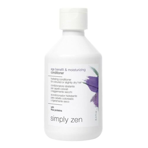 Simply Zen drėkinamasis kondicionierius apysausiems plaukams AGE BENEFIT & MOISTURIZING CONDITIONER, 250ml-min Simply Zen drėkinamasis kondicionierius apysausiems plaukams AGE BENEFIT & MOISTURIZING CONDITIONER, 250ml