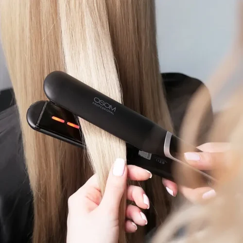 Plaukų tiesintuvas OSOM Professional Infrared Hair Straightener Black OSOM815, su infraraudonaisiais spinduliais, 230 C, 48 W, plačiomis plokštelėmis