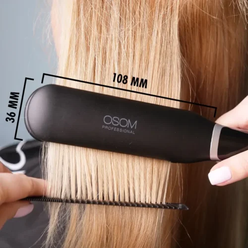 Plaukų tiesintuvas OSOM Professional Infrared Hair Straightener Black OSOM815, su infraraudonaisiais spinduliais, 230 C, 48 W, plačiomis plokštelėmis