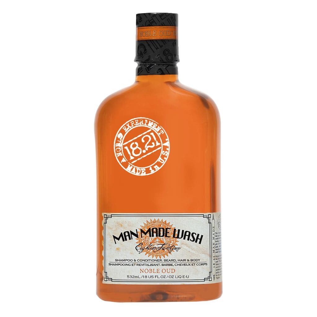 18.21 Man Made daugiafunkcė priemonė vyrams 3in1: stiprinamasis šampūnas, kondicionierius ir kūno prausiklis viename Wash Noble Oud WSH18NON, 530ml