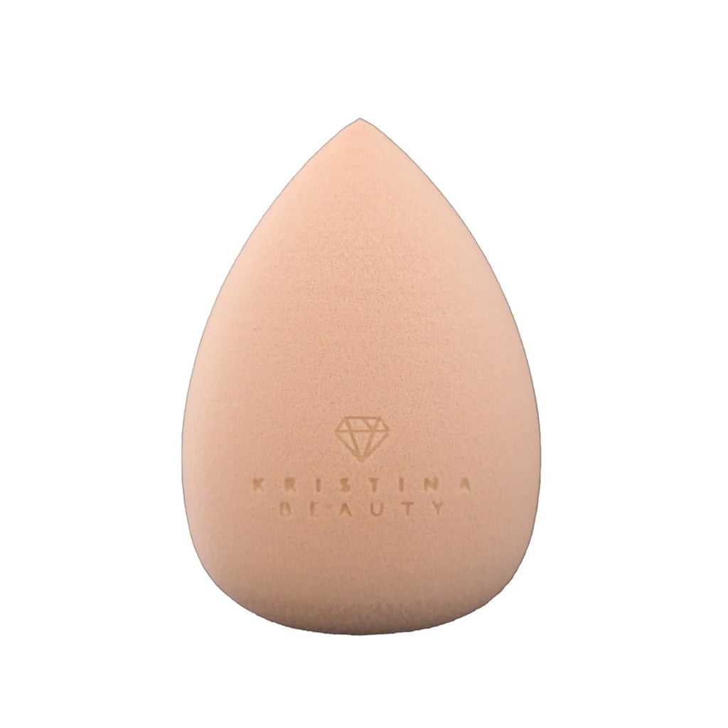Kristina Beauty makiažo kempinėlė Peach - persikinės spalvos - su logotipu