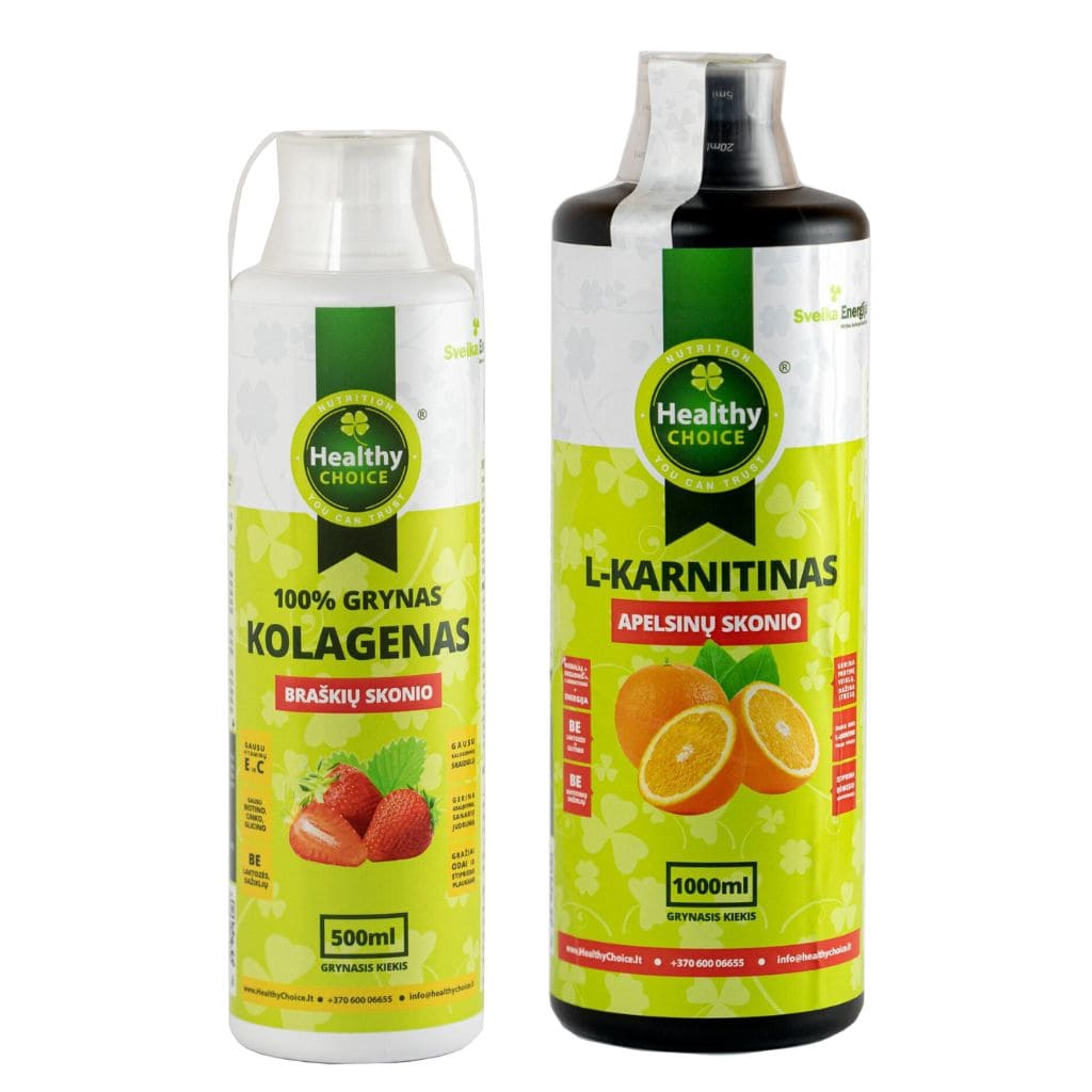 Healthy Choice L-Karnitino ir 100% gryno kolageno rinkinys