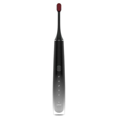 Įkraunamas elektrinis, garsinis dantų šepetėlis OSOM Oral Care Sonic Toothbrush Black OSOMORALT40BL, su veido valymo/masažavimo antgaliu