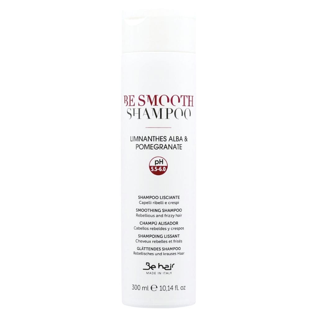 Be hair šampūnas nepaklusniems, sausiems, besipučiantiems, pažeistiems plaukams BE SMOOTH (pH5.5-6), 300ml