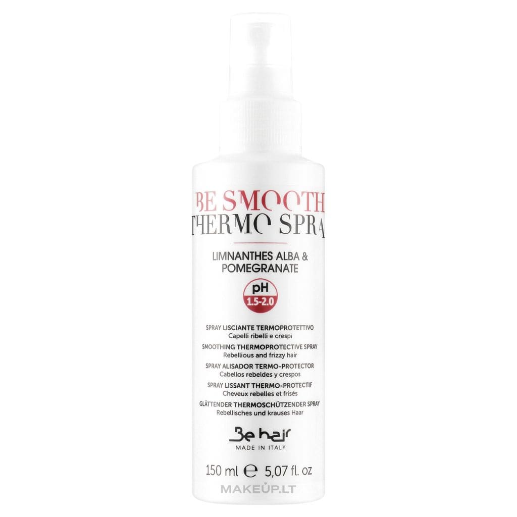 Be hair purškiama apsauga nuo karščio nepaklusniems, besipučiantiems plaukams BE SMOOTH (pH1,5-2), 150ml