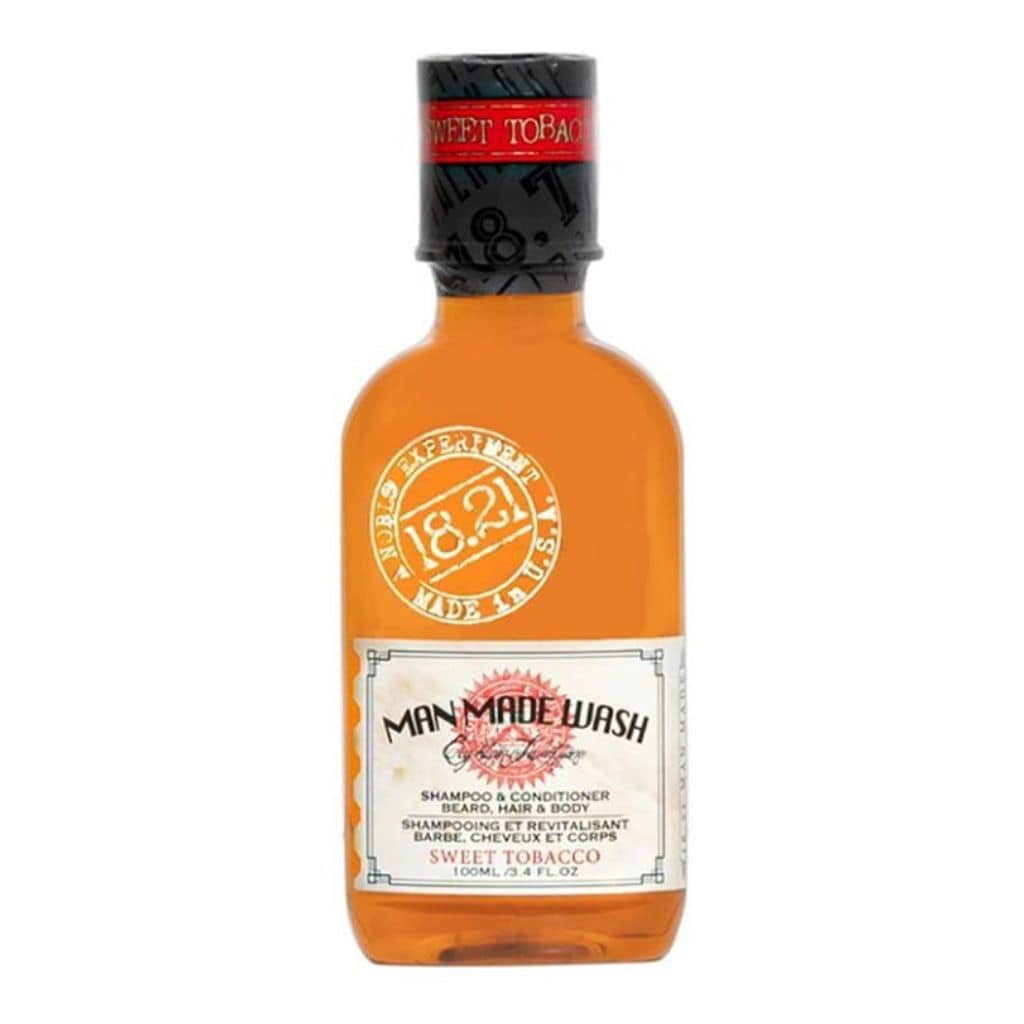 18.21 Man Made daugiafunkcė priemonė vyrams 3in1: stiprinamasis šampūnas, kondicionierius ir kūno prausiklis viename Wash Sweet Tobacco WSH3ST, 100ml