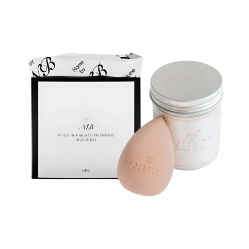 Kristina Beauty makiažo kempinėlės ir HOME BY NB muilo rinkinys Kristina Beauty makiažo kempinėlės ir HOME BY NB muilo rinkinys