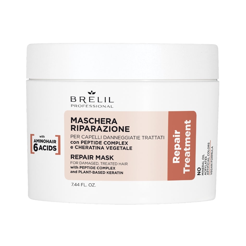 BRELIL atkuriamoji plaukų kaukė REPAIR TREATMENT, 220ml-min BRELIL atkuriamoji plaukų kaukė REPAIR TREATMENT, 220ml