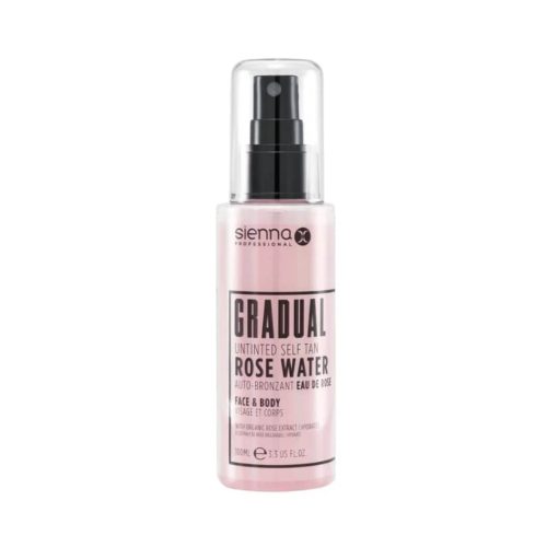SIENNA-X palaipsninis savaiminio įdegio rožių vanduo GRADUAL UNTINTED SELF TAN ROSE WATER, 100ml-min SIENNA-X palaipsninis savaiminio įdegio rožių vanduo GRADUAL UNTINTED SELF TAN ROSE WATER, 100ml