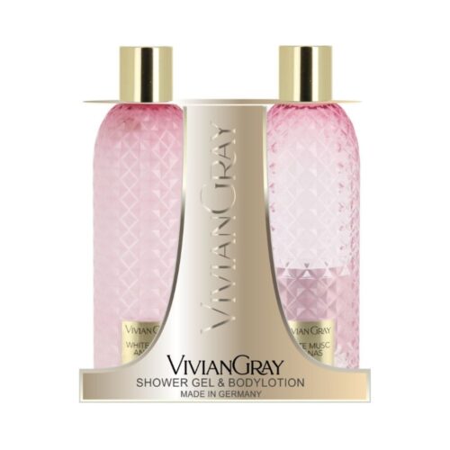 VIVIAN GRAY rinkinys_ dušo želė ir kūno losjonas Gemstone White Musc and Ananas, 2x300ml-min VIVIAN GRAY rinkinys: dušo želė ir kūno losjonas Gemstone White Musc and Ananas, 2x300ml