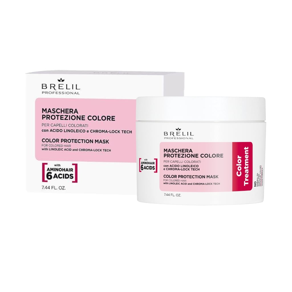 3-min BRELIL profesionali plaukų kaukė, dažytiems plaukams Color Treatment Maschera, 220ml