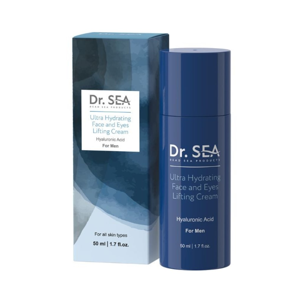 DR. SEA drėkinamasis veido ir paakių kremas vyrams su hialurono rūgštimi, 50ml
