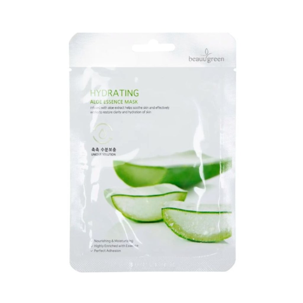 BEAUUGREEN drėkinamoji lakštinė veido kaukė su alaviju, 23g