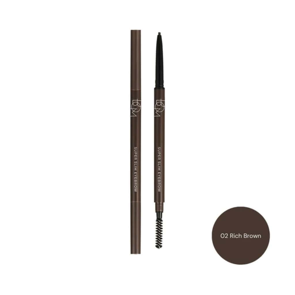 BOM antakių pieštukas Super Slim Eyebrow, 02 Rich Brown