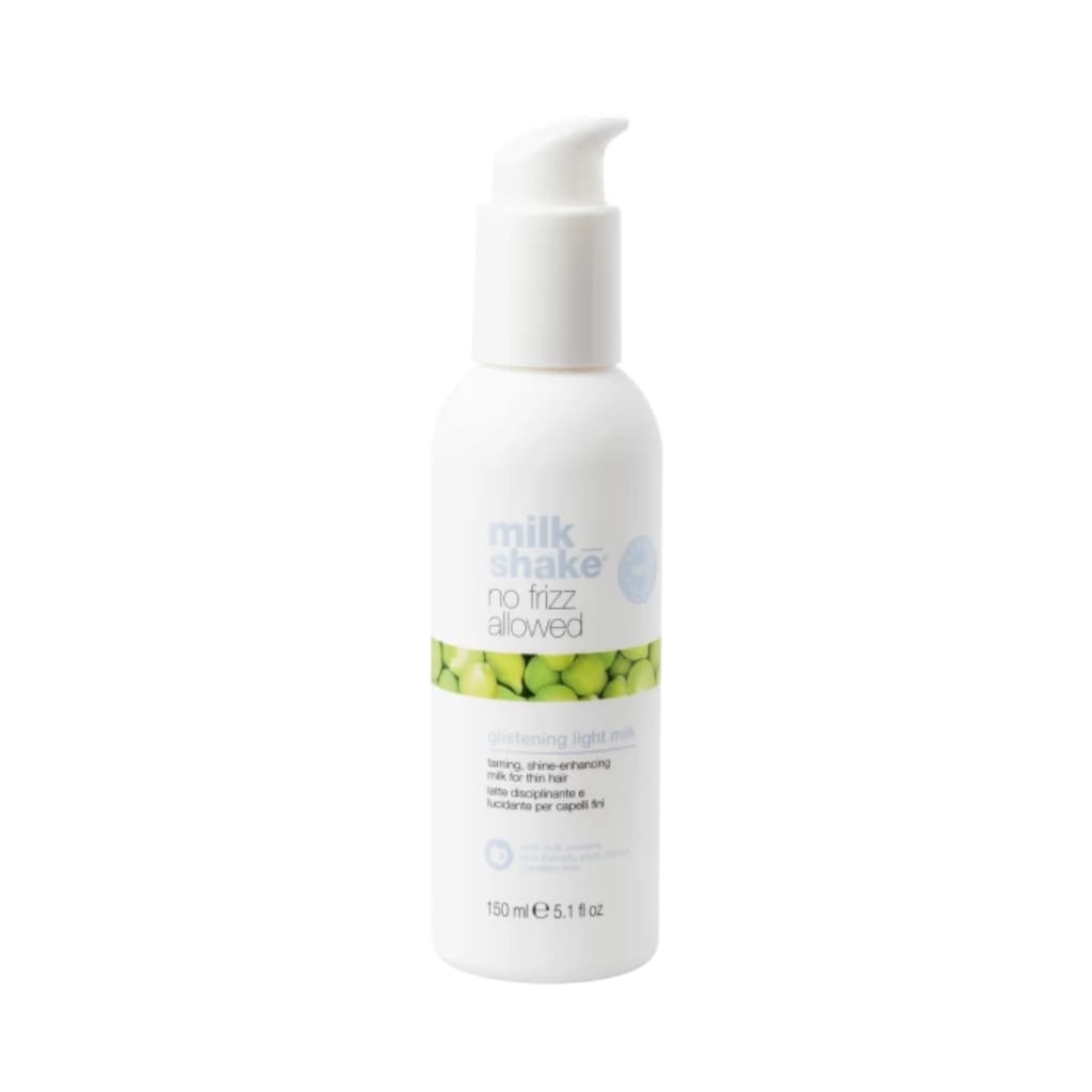 Milk Shake blizgesio ir glotnumo suteikiantis pienelis ploniems plaukams NO FRIZZ ALLOWED GLISTENING LIGHT MILK, 150ml