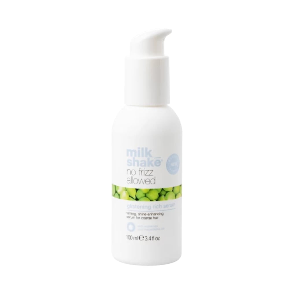 Milk Shake blizgesio ir glotnumo suteikiantis serumas storiems plaukams NO FRIZZ ALLOWED GLISTENING RICH SERUM, 100ml