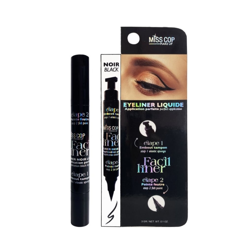 Miss Cop skystas akių pravedimas EYELINER LIQUIDE 2EN1 - 01 Noir