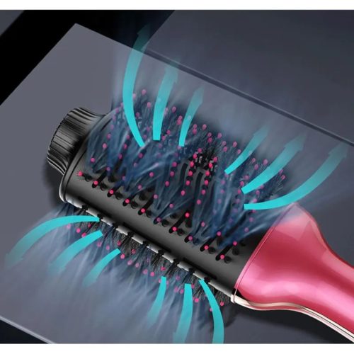 OSOM Professional karšto oro plaukų formuotuvas-džiovintuvas One Step Hot Air Brush OSOM601PL, su infraraudonaisiais spinduliais, slyvinės spalvos,1000 W