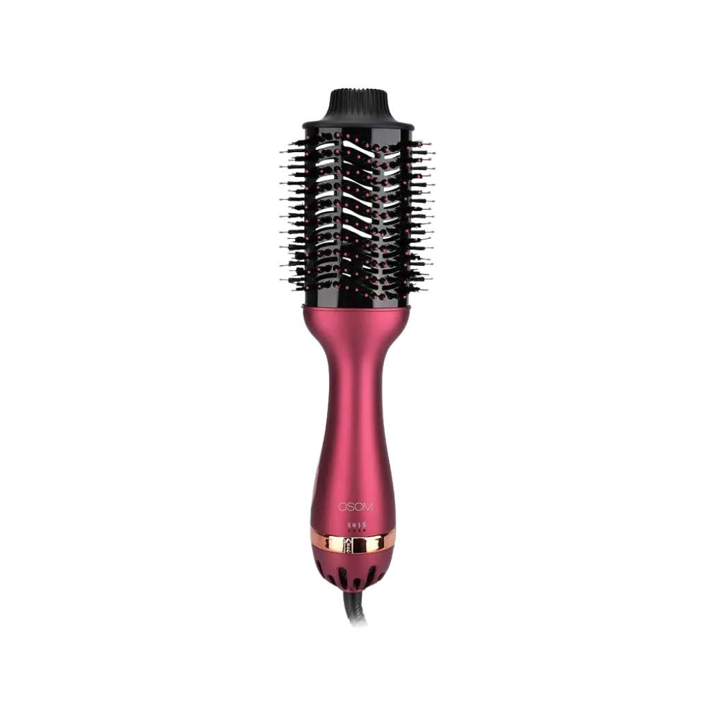 OSOM Professional karšto oro plaukų formuotuvas-džiovintuvas One Step Hot Air Brush OSOM601PL, su infraraudonaisiais spinduliais, slyvinės spalvos,1000 W