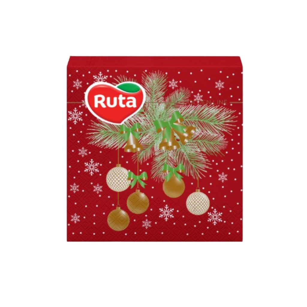 RUTA stalo servetėlės 33х33 2 sluoksnių Kalėdinis burbulas, 20 vnt., servetėlės atvaizduojamos be eglišakio RUTA stalo servetėlės 33х33 2 sluoksnių Kalėdinis burbulas, 20 vnt., servetėlės atvaizduojamos be eglišakio