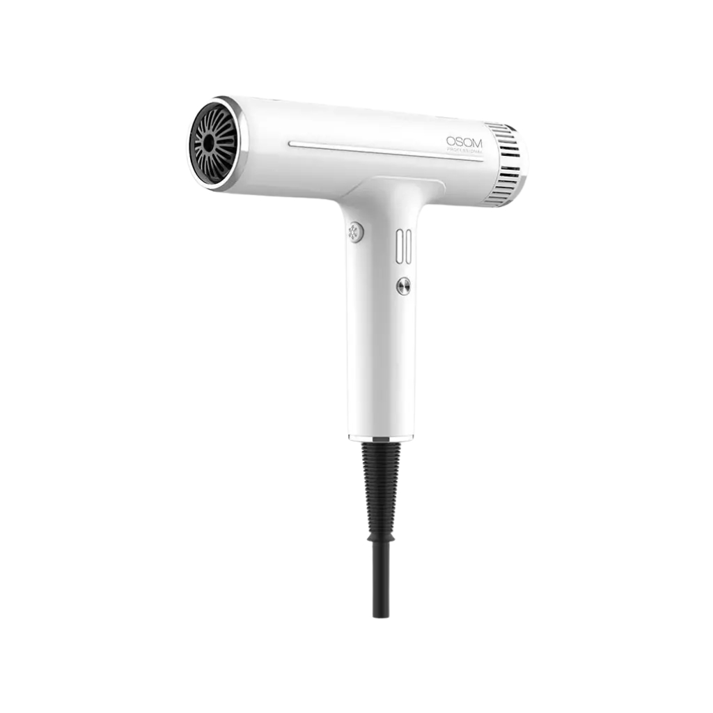 Osom Professional plaukų džiovintuvas Hair DryerHair Dryer OSOMDF06HDWH, ilgaamžis BLDC variklis su jonais, 1800 W