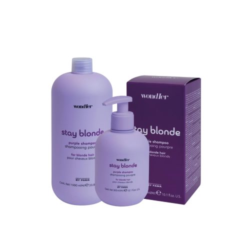 WondHer šampūnas neutralizuojantis nepageidaujamus šiltus tonus plaukuose STAY BLONDE PURPLE, 300ml
