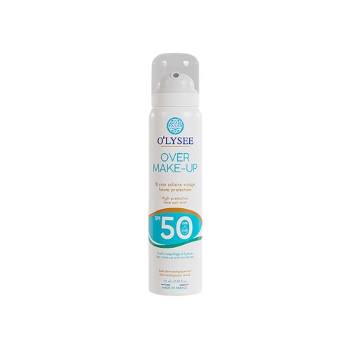 O'LYSEE labai aukšto faktoriaus apsauginė dulksna veidui, OVER MAKE-UP, SPF50+ 75ml