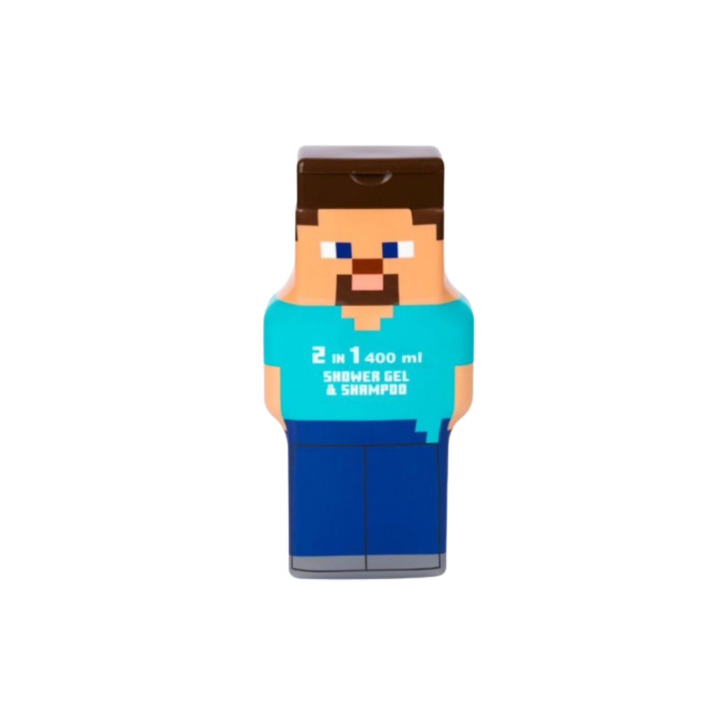 AIR-VAL Minecraft Steve 3 D dušo želė ir šampūnas 2 in 1, 400 ml