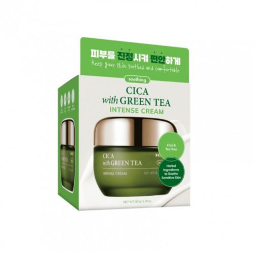 SKIN627 veido kremas raminamasis su cica ir žaliąja arbata, 50g