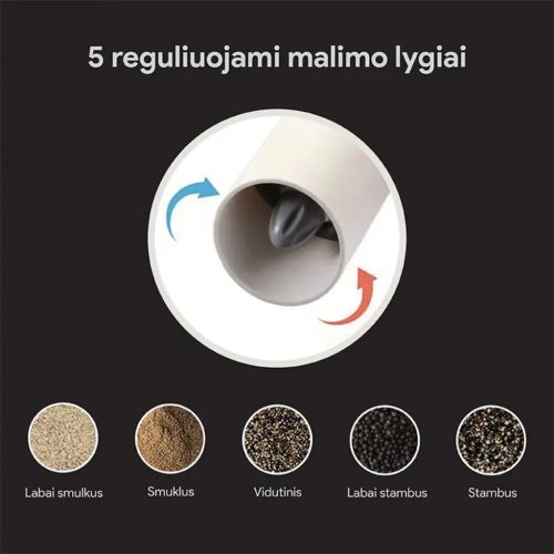 Zyle įkraunamas druskos ir pipirų malūnėlis ZY9579WH, baltas